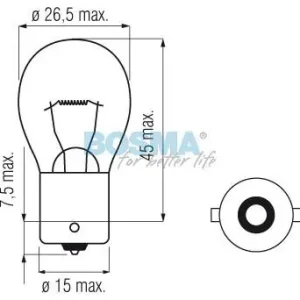 Wyprzedaż ŻARÓWKA 12V 21W BA15S 25X47MM POMARAŃCZOWA BOSMA 4155