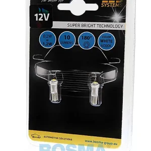 Promocja ŻARÓWKA 12V 1XLED SMD3528 T05 BIAŁA 6000K 2 SZT. BOSMA 3932