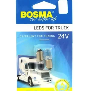 ŻARÓWKA 24V 1XLED BA9S BIAŁA 6000K (BLISTER 2 SZT.) BOSMA Nowość