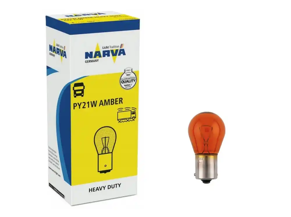 ŻARÓWKA 24V 21W PY21W BAU15S AMBER HEAVY DUTY NARVA Tylko dziś