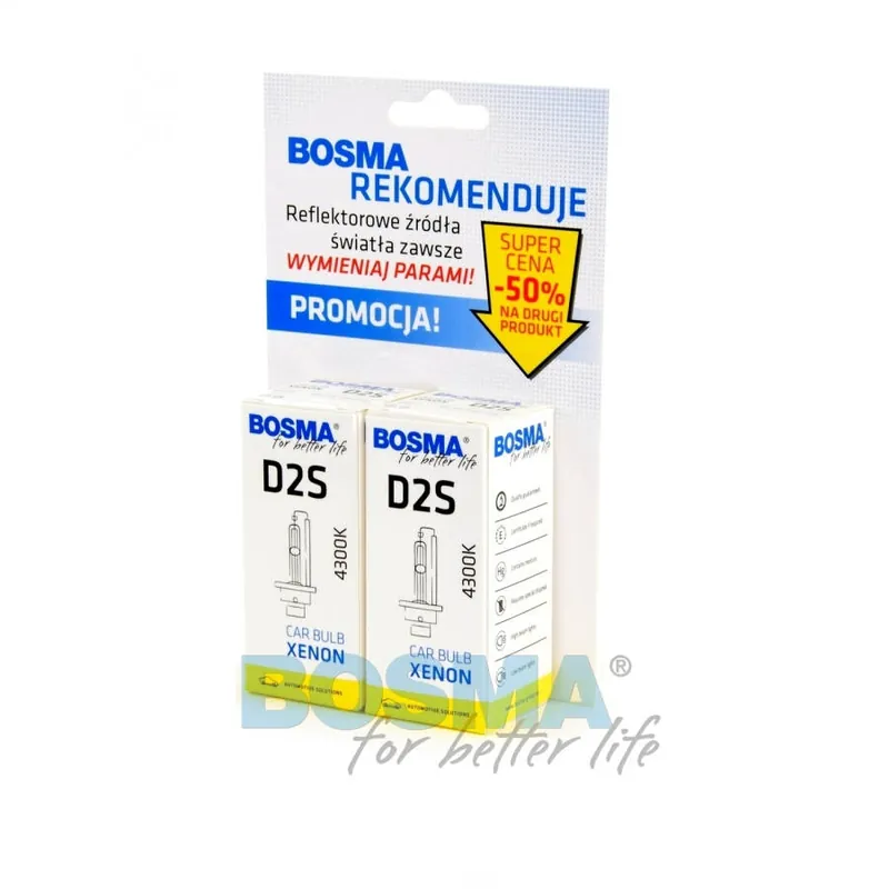Niska cena XENON D2S 4300K 85V 35W P32D-2 DUO PAK BOSMA
