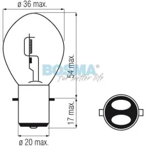 Kup teraz ŻARÓWKA 24V 45/40W BA20D BOSMA 0317