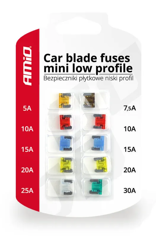 Kup teraz BEZPIECZNIKI PŁYTKOWE MINI NISKI PROFIL KOMPLET 10 SZT.
