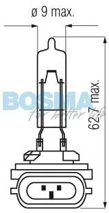 Oryginalny ŻARÓWKA 12,8V 27W 889 PGJ13 BOSMA