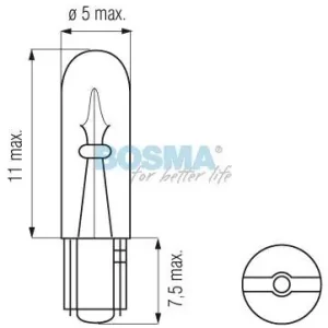 Oferta ŻARÓWKA 12V 1.2W CAŁOSZKLANA NIEBIESKA BOSMA 4407