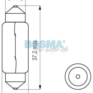 Nowość ŻARÓWKA 24V 5W SV8,5 10X36MM NIEBIESKA
