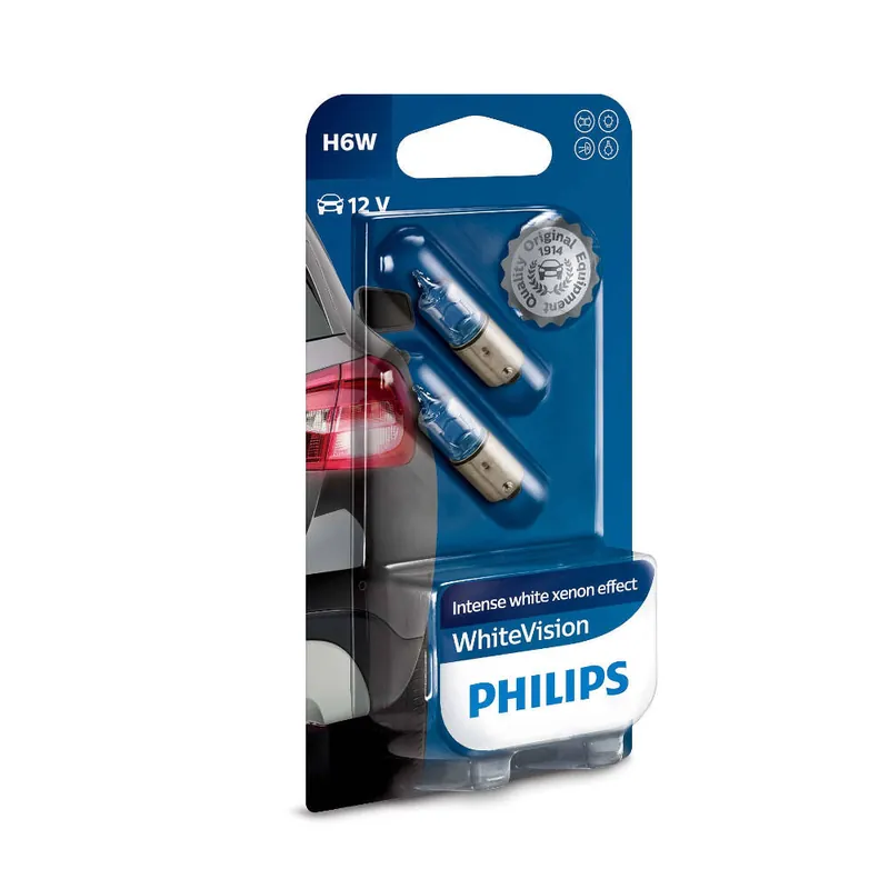 ŻARÓWKA H6W 12V WHITE VISION BAX9S 2 SZT. PHILIPS Premium