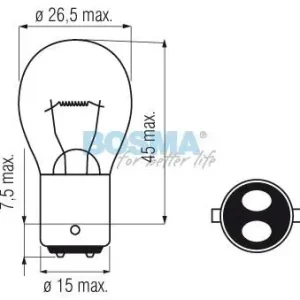 ŻARÓWKA 12V 21W BA15D 25X47MM BOSMA 1543 Promocja