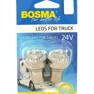 Nowość ŻARÓWKA 24V 12XLED STANDARD BA15S BIAŁA 6000K 2 SZT.