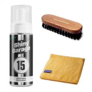 Najlepsza cena ZESTAW DO CZYSZCZENIA SKÓR LEATHER CLEANER + SZCZO TKA + MIKROFIBRA