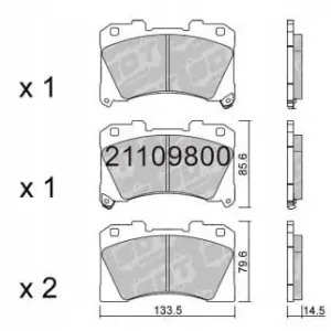 GALFER/SDT 21109800 klocki hamulcowe Premium