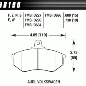 Autentyczny HB190G.730 HAWK Performance DTC-60 Klocki hamulcowe