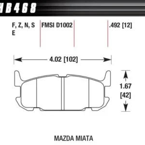 Zwrot pieniędzy HB468S.492 HAWK Performance HT-10 Klocki hamulcowe