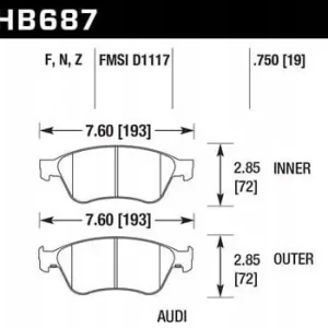 HB687B.750 HAWK Performance HPS 5.0 Klocki hamulcowe Wyprzedaż