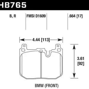 HB765B.664 HAWK Performance HPS 5.0 Klocki hamulcowe samochodowe (kpl.) Autentyczny