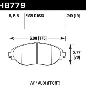 Ekspresowa dostawa HB779B.740 HAWK Performance HPS 5.0 Klocki hamulcowe samochodowe (kpl.)