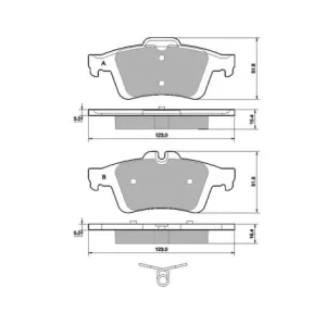 Klocki hamulcowe tylne PBS Prorace 8283PR Ford Focus Mk3 RS Premium