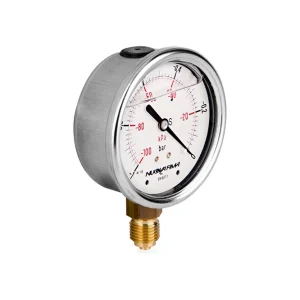 Autentyczny Manometr glicerynowy DN63 radialny Vacuometr 1/4” (-1-0)bar VM63RL1/4(-1-0) - Nuova Fima