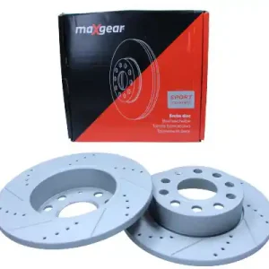 Ekspresowa dostawa MAXGEAR TARCZA HAM. VW T. GOLF5/A3/TOURAN/OCTAVIA/CADDY NAWIERCANA I NACINANA, Z POWŁOKĄ ANTYKOROZYJNĄ