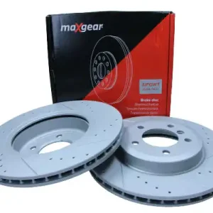 Autentyczny MAXGEAR TARCZA HAMULCOWA BMW E46 PRZÓD NAWIERCANA I NACINANA, Z POWŁOKĄ ANTYKOROZYJNĄ 10/99- 19-1033SPORT